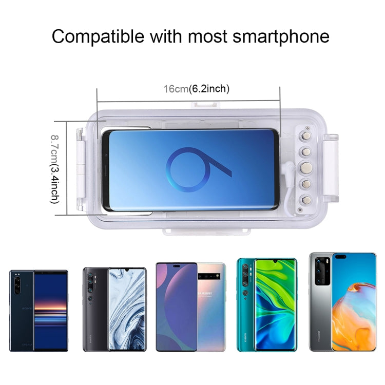 PULUZ 45m/147ft Waterproof Diving Case Photo Video Taking Underwater Housing Cover for iPhone 16 / 16 Pro / 15 / 15 Pro, Galaxy, Huawei, Xiaomi, Google Android OTG Smartphones with Type-C Port, Universal Case for Type-C Port Phones