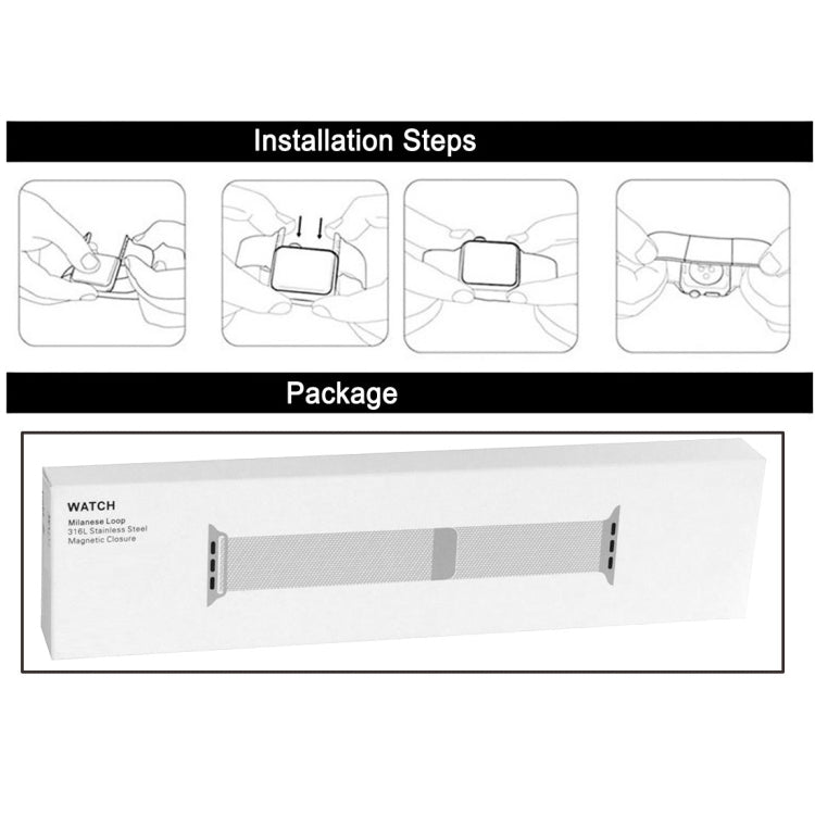 For Apple Watch 38mm Milanese Loop Magnetic Stainless Steel Watchband, For Apple Watch 38mm