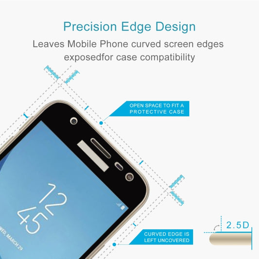 For Galaxy J3 (2017) (EU Version) 0.26mm 9H Surface Hardness 2.5D Curved Silk-screen Full Screen Tempered Glass Screen Protector, For Galaxy J3 (2017) (EU Version)