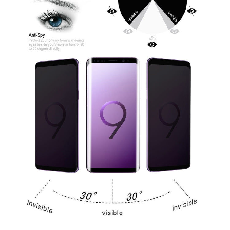 Privacy Anti-glare 0.26mm 9H 3D Tempered Glass Film for Galaxy S9+, For Samsung GalaxyS9+