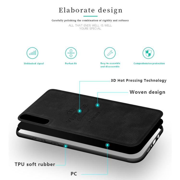 PINWUYO Shockproof Waterproof Full Coverage PC + TPU + Skin Protective Case for Galaxy A50, For Galaxy A50