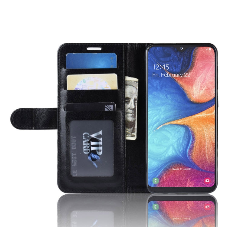 R64 Texture Single Fold Horizontal Flip Leather Case for Galaxy A20e, with Holder &amp; Card Slots &amp; Wallet, For Galaxy A20e