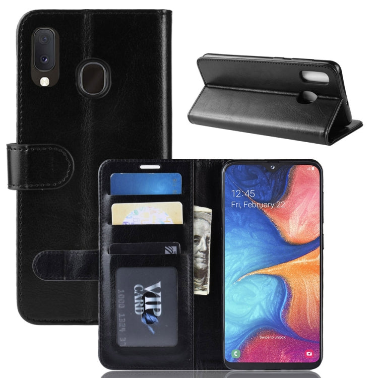 R64 Texture Single Fold Horizontal Flip Leather Case for Galaxy A20e, with Holder &amp; Card Slots &amp; Wallet, For Galaxy A20e