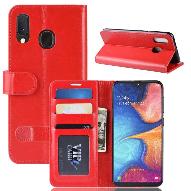 R64 Texture Single Fold Horizontal Flip Leather Case for Galaxy A20e, with Holder &amp; Card Slots &amp; Wallet, For Galaxy A20e