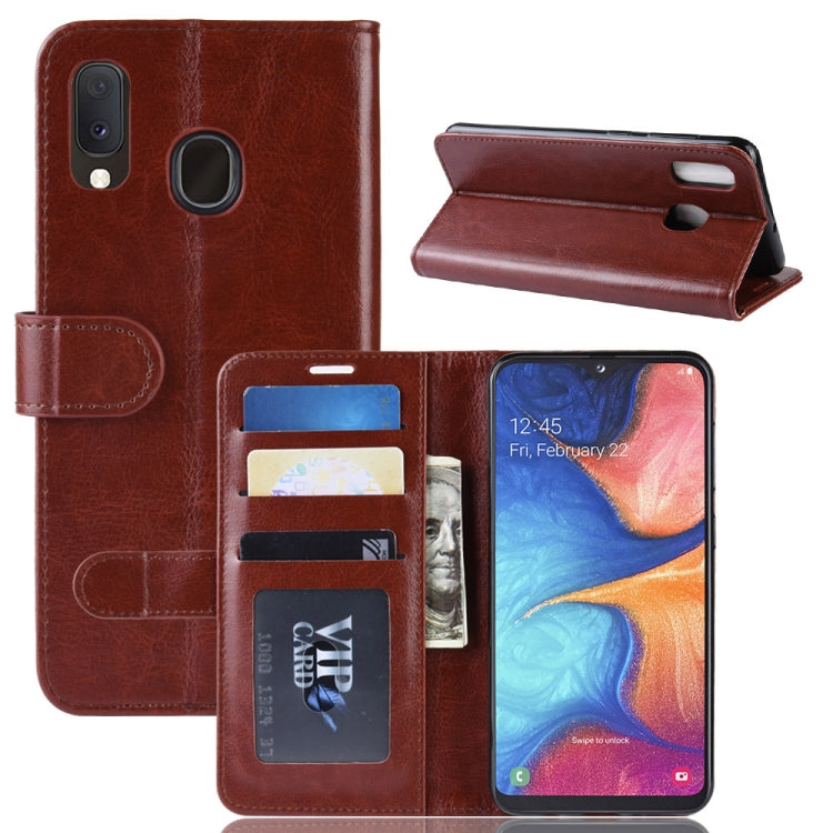 R64 Texture Single Fold Horizontal Flip Leather Case for Galaxy A20e, with Holder &amp; Card Slots &amp; Wallet, For Galaxy A20e