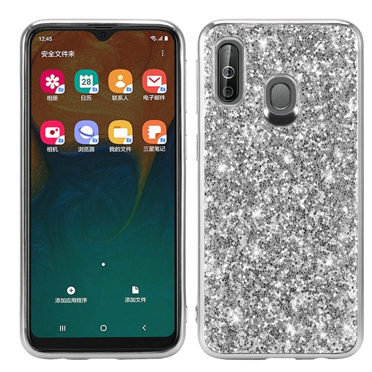 Glittery Powder Shockproof TPU Case for Galaxy A40, For Galaxy A40