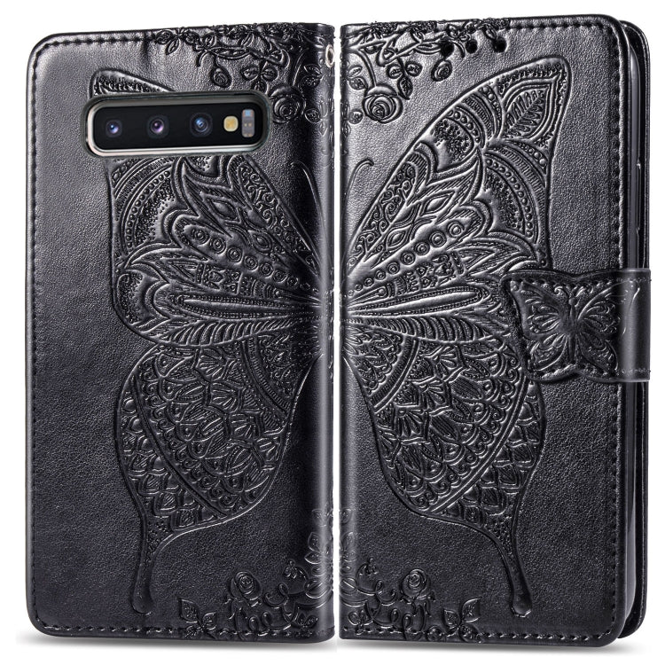 Butterfly Love Flowers Embossing Horizontal Flip Leather Case for Galaxy S10, with Holder &amp; Card Slots &amp; Wallet &amp; Lanyard, For Galaxy S10