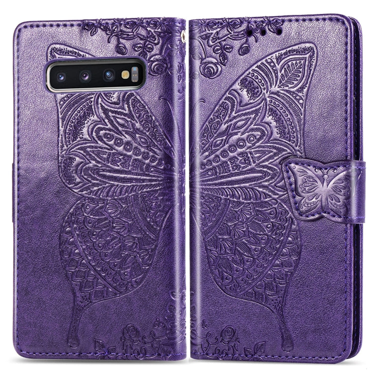 Butterfly Love Flowers Embossing Horizontal Flip Leather Case for Galaxy S10, with Holder &amp; Card Slots &amp; Wallet &amp; Lanyard, For Galaxy S10