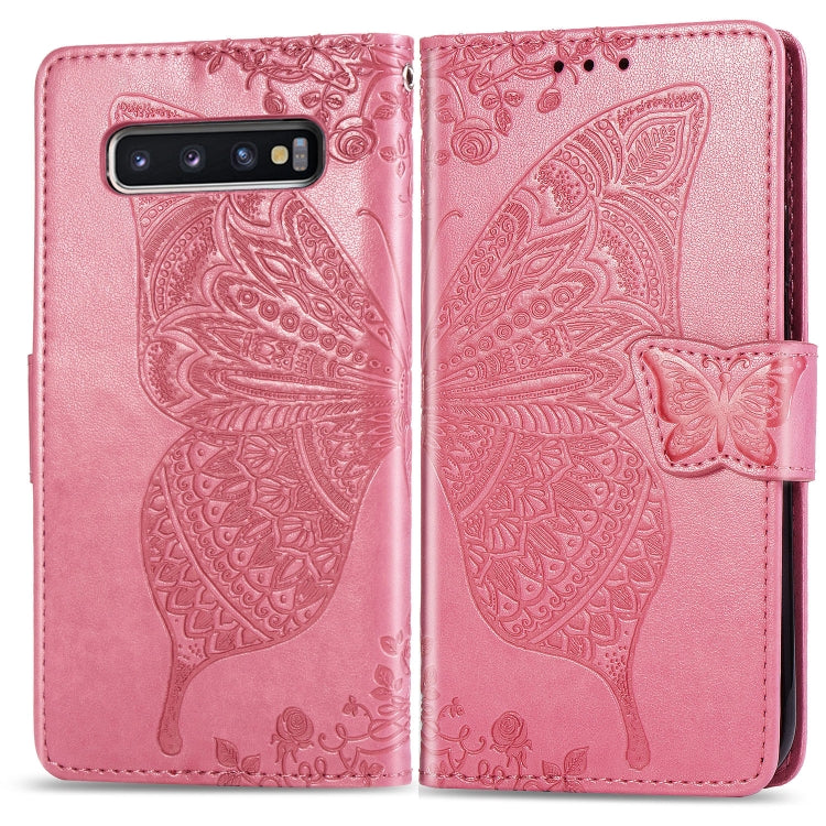 Butterfly Love Flowers Embossing Horizontal Flip Leather Case for Galaxy S10, with Holder &amp; Card Slots &amp; Wallet &amp; Lanyard, For Galaxy S10