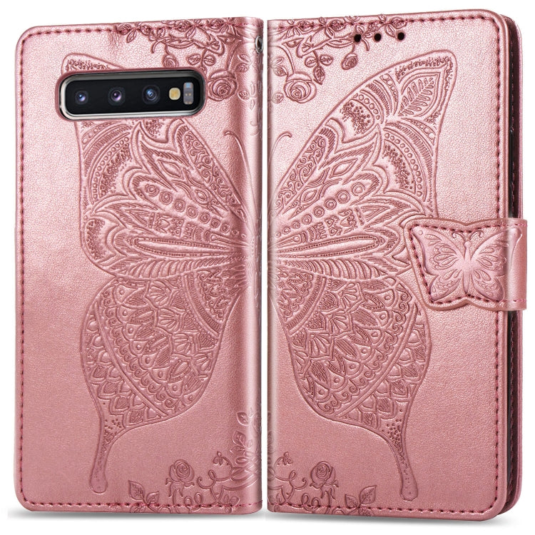 Butterfly Love Flowers Embossing Horizontal Flip Leather Case for Galaxy S10, with Holder &amp; Card Slots &amp; Wallet &amp; Lanyard, For Galaxy S10