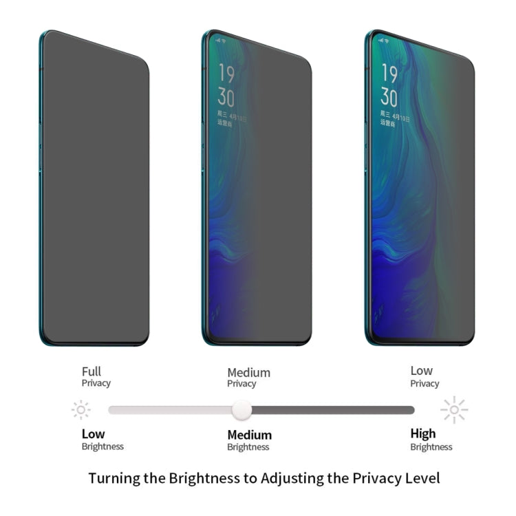 ENKAY Hat-Prince 0.26mm 9H 2.5D Privacy Anti-glare Tempered Glass Film for OPPO Reno 10x zoom 6.6", OPPO Reno 6.6 inch