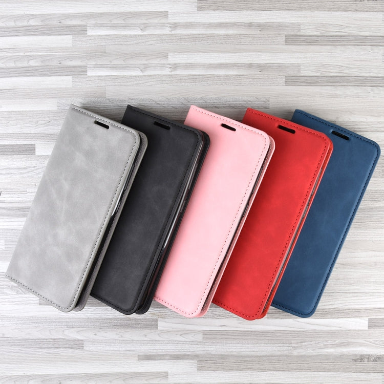 For Oppo A92s Retro-skin Business Magnetic Suction Leather Case with Holder &amp; Card Slots &amp; Wallet, For OPPO A92s