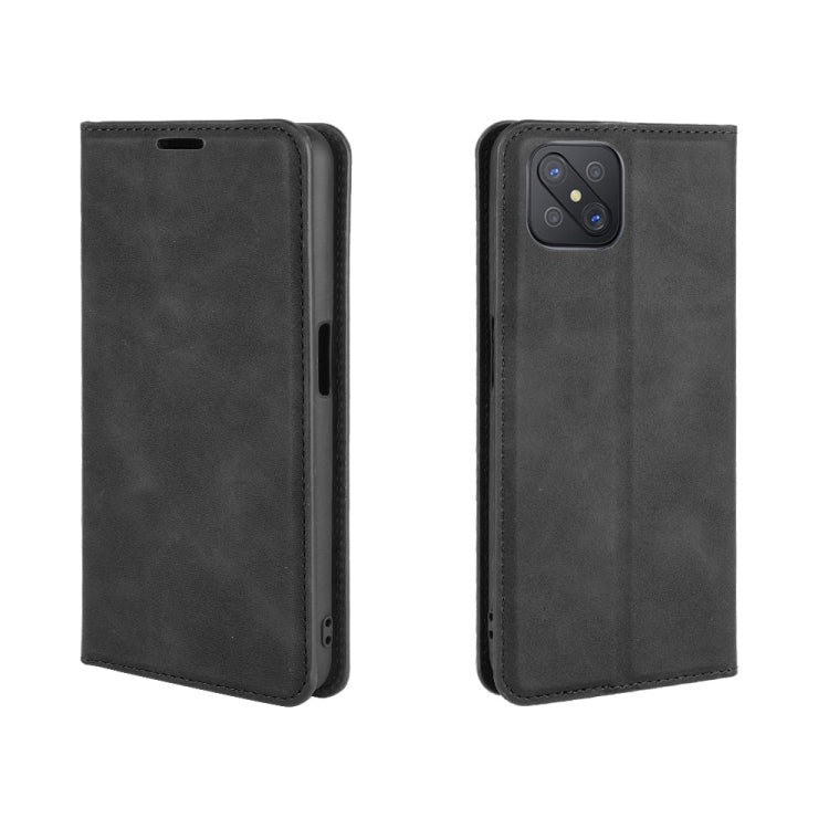 For Oppo A92s Retro-skin Business Magnetic Suction Leather Case with Holder &amp; Card Slots &amp; Wallet, For OPPO A92s