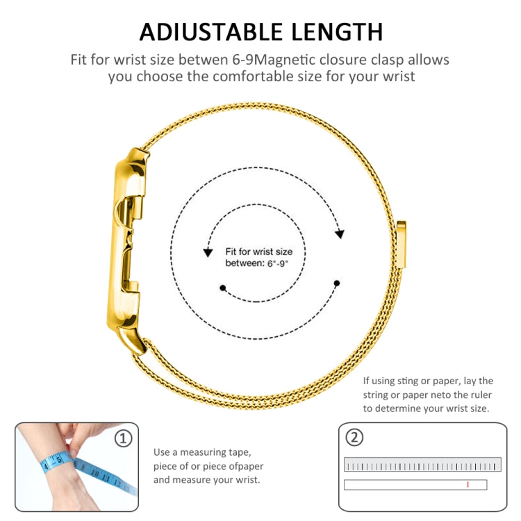 Milanese Loop Magnetic Stainless Steel Watchband With Frame for Apple Watch Series 4 44mm, Gold