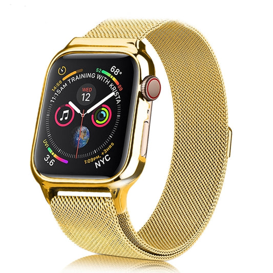 Milanese Loop Magnetic Stainless Steel Watchband With Frame for Apple Watch Series 4 44mm, Gold