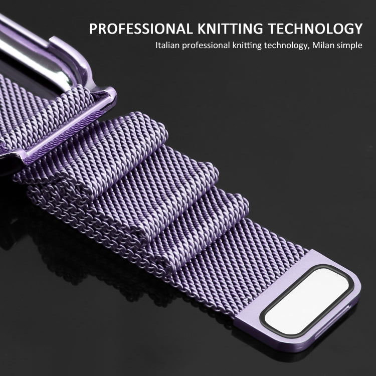 Milanese Loop Magnetic Stainless Steel Watchband With Frame for Apple Watch Series 4 44mm, Purple