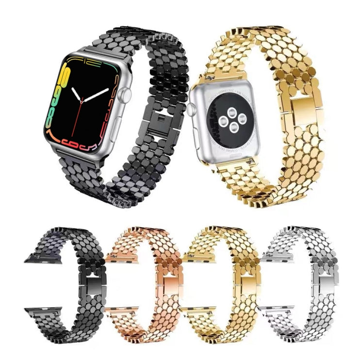 For Apple Watch Series 5 &amp; 4 44mm / 3 &amp; 2 &amp; 1 42mm Honeycomb Stainless Steel Watchband Strap, For Apple Watch Series 5 &amp; 4 44mm