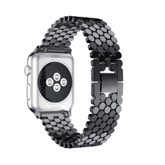 For Apple Watch Series 5 &amp; 4 44mm / 3 &amp; 2 &amp; 1 42mm Honeycomb Stainless Steel Watchband Strap, For Apple Watch Series 5 &amp; 4 44mm