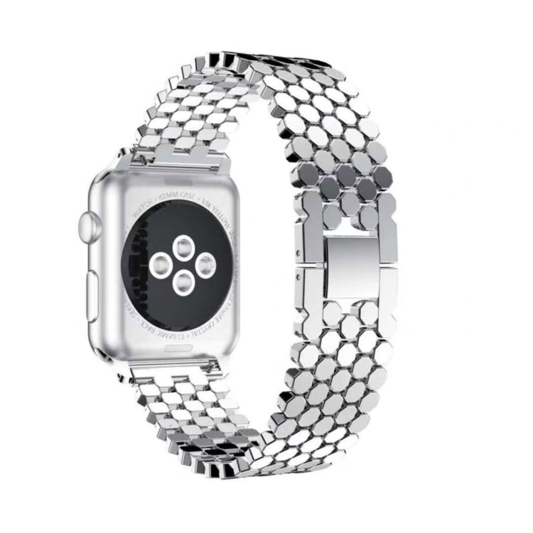 For Apple Watch Series 5 & 4 44mm / 3 & 2 & 1 42mm Honeycomb Stainless Steel Watchband Strap, For Apple Watch Series 5 & 4 44mm