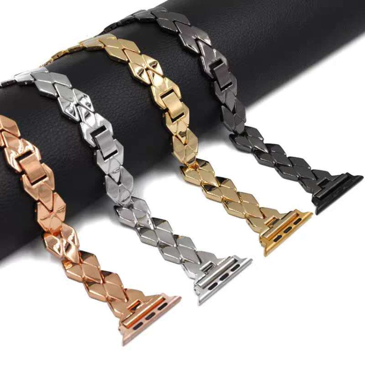 Apple Watch Series 5 &amp; 4 44mm / 3 &amp; 2 &amp; 1 42mm Diamond Stainless Steel Band, For Apple Watch Series 5 &amp; 4 44mm