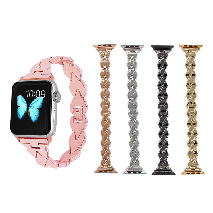 Apple Watch Series 5 & 4 44mm / 3 & 2 & 1 42mm Diamond Stainless Steel Band, For Apple Watch Series 5 & 4 44mm