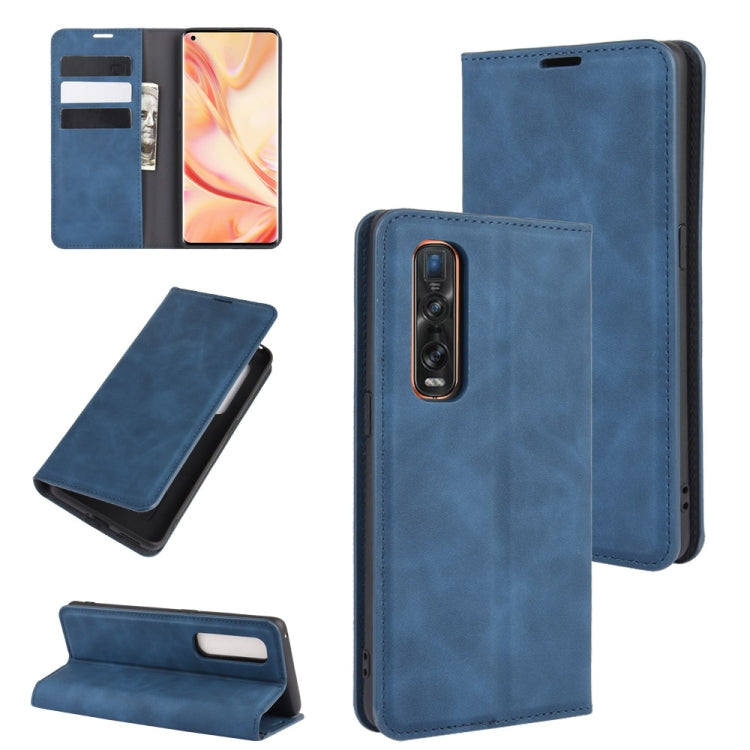 For OPPO Find X2 Pro Retro-skin Business Magnetic Suction Leather Case with Holder & Card Slots & Wallet, For OPPO Find X2 Pro