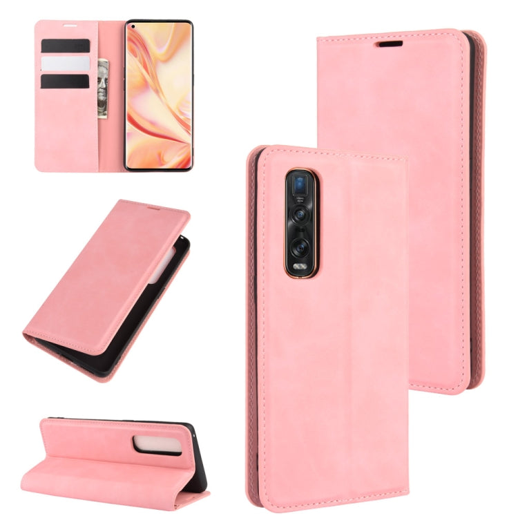 For OPPO Find X2 Pro Retro-skin Business Magnetic Suction Leather Case with Holder & Card Slots & Wallet, For OPPO Find X2 Pro