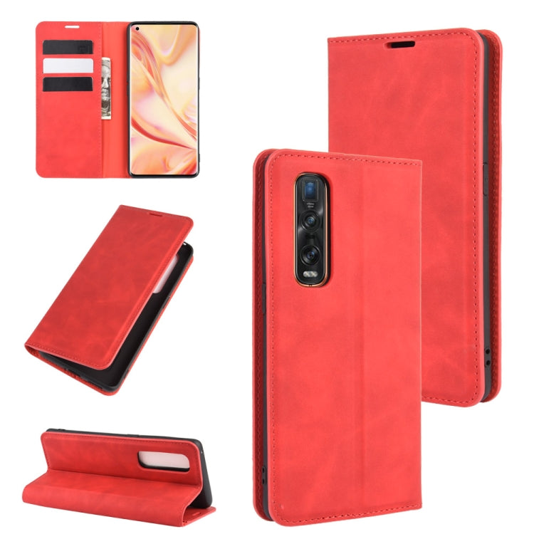 For OPPO Find X2 Pro Retro-skin Business Magnetic Suction Leather Case with Holder & Card Slots & Wallet, For OPPO Find X2 Pro