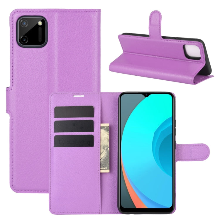 For OPPO Realme C11 Litchi Texture Horizontal Flip Protective Case with Holder & Card Slots & Wallet, For OPPO Realme C11