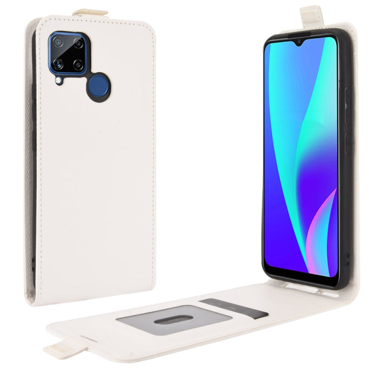 For Realme C15 R64 Texture Single Vertical Flip Leather Protective Case with Card Slots & Photo Frame, For OPPO Realme C15