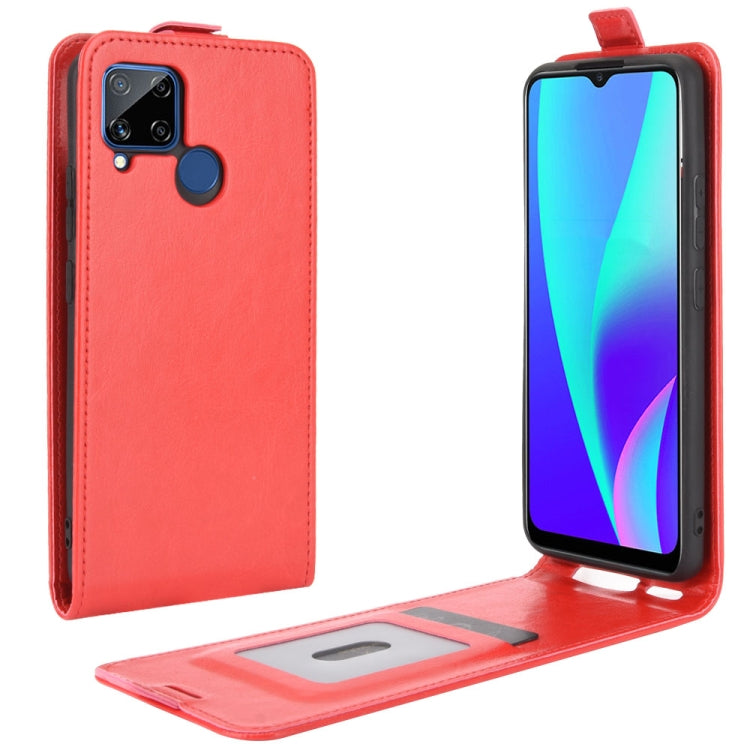 For Realme C15 R64 Texture Single Vertical Flip Leather Protective Case with Card Slots & Photo Frame, For OPPO Realme C15