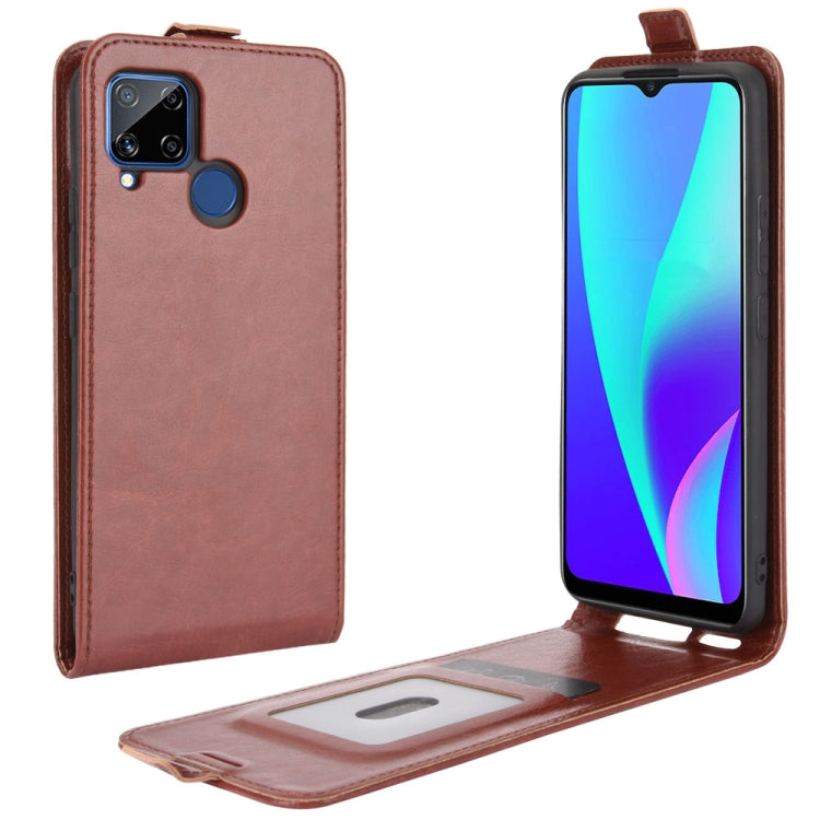 For Realme C15 R64 Texture Single Vertical Flip Leather Protective Case with Card Slots & Photo Frame, For OPPO Realme C15