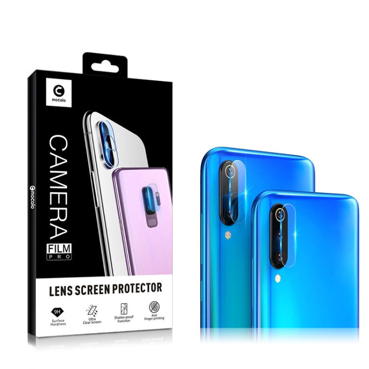2pcs mocolo 0.15mm 9H 2.5D Round Edge Rear Camera Lens Tempered Glass Film for Xiaomi Mi 9 (Transparent)