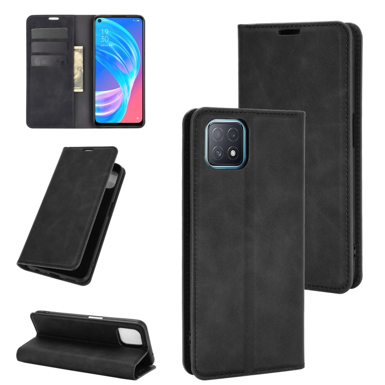 For OPPO A72 / A73 5G Retro-skin Business Magnetic Suction Leather Case with Holder &amp; Card Slots &amp; Wallet, For OPPO A72 / A73 5G