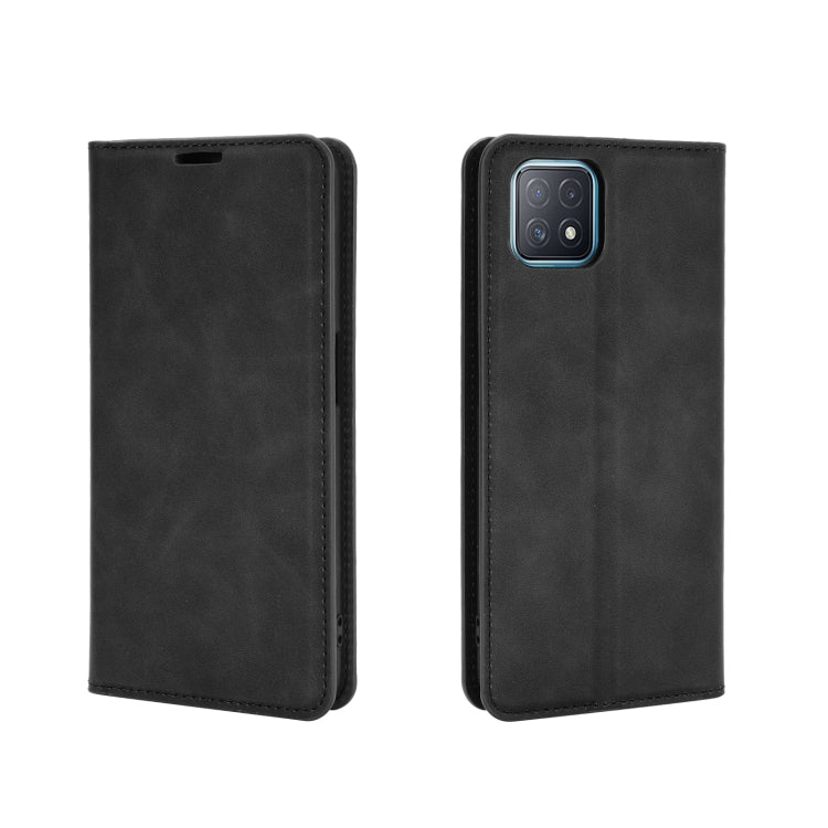 For OPPO A72 / A73 5G Retro-skin Business Magnetic Suction Leather Case with Holder &amp; Card Slots &amp; Wallet, For OPPO A72 / A73 5G