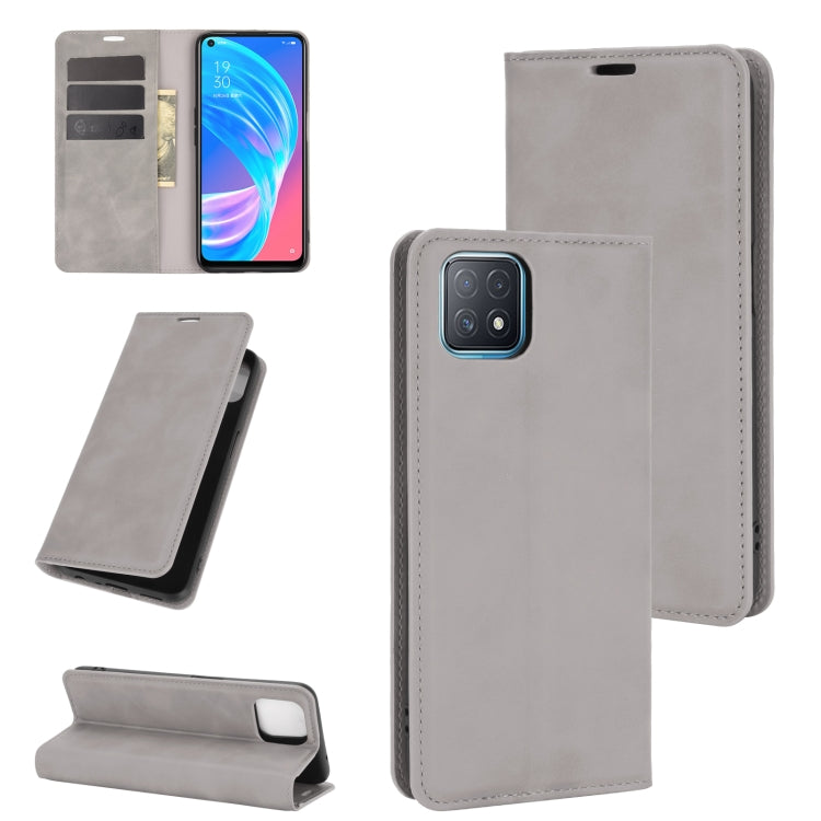 For OPPO A72 / A73 5G Retro-skin Business Magnetic Suction Leather Case with Holder &amp; Card Slots &amp; Wallet, For OPPO A72 / A73 5G