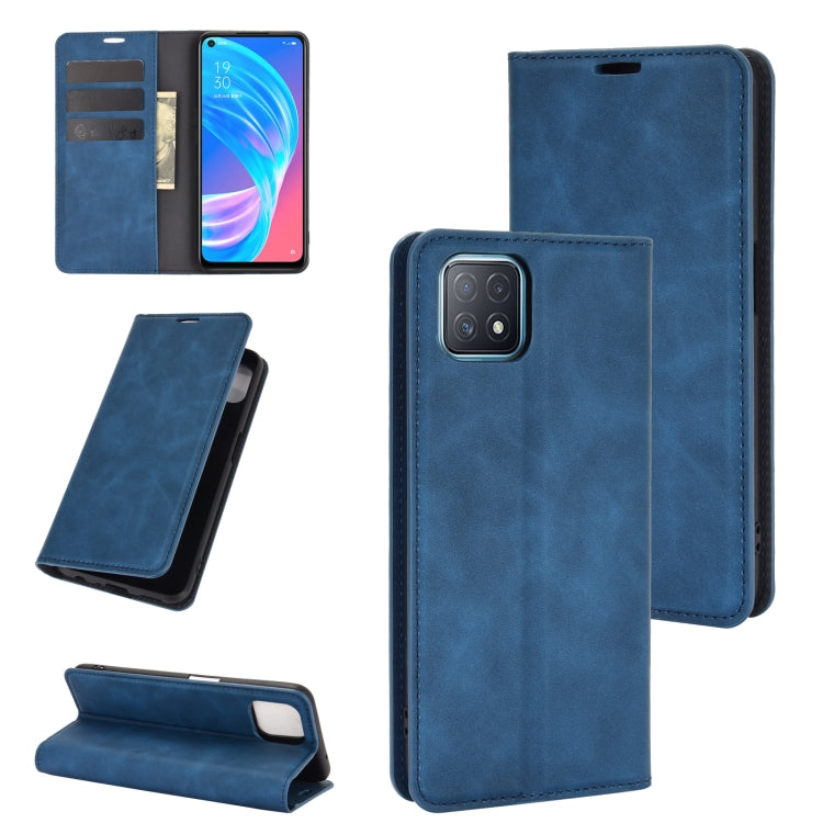 For OPPO A72 / A73 5G Retro-skin Business Magnetic Suction Leather Case with Holder & Card Slots & Wallet, For OPPO A72 / A73 5G