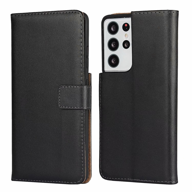 Plain Texture Cowhide Leather Horizontal Flip Case with Magnetic Clasp & Holder & Card Slots & Wallet