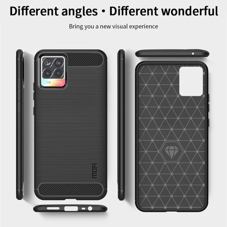 For OPPO Realme 8 / 8 Pro MOFI Gentleness Series Brushed Texture Carbon Fiber Soft TPU Case(Black), For OPPO Realme 8 / 8 Pro