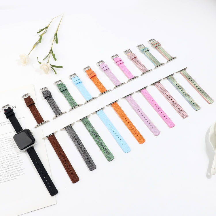 Woven Canvas Nylon Wrist Strap Watch Band, For Series 7 41mm / 6 &amp; SE &amp; 5 &amp; 4 40mm / 3 &amp; 2 &amp; 1 38mm, For Series 7 45mm / 6 &amp; SE &amp; 5 &amp; 4 44mm / 3 &amp; 2 &amp; 1 42mm