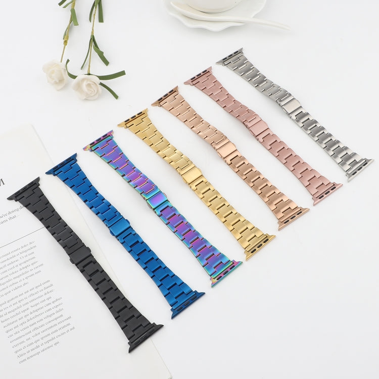 Stainless Steel Three Beads Hand Detachable Xiaoman Waist Strap Wristband, For Series 7 45mm / 6 & SE & 5 & 4 44mm / 3 & 2 & 1 42mm, For Series 7 41mm / 6 & SE & 5 & 4 40mm / 3 & 2 & 1 38mm