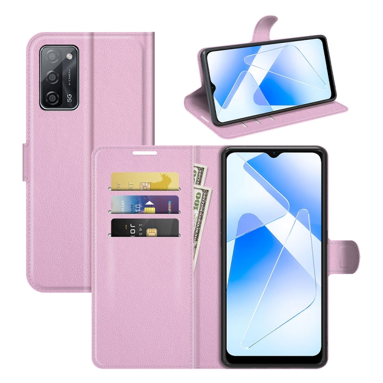 For OPPO A55 5G Litchi Texture Horizontal Flip Protective Case with Holder & Card Slots & Wallet, For OPPO A55 5G