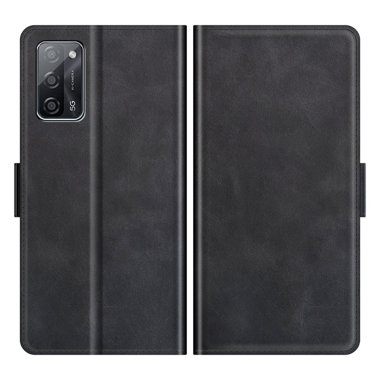 For OPPO A55 5G Dual-side Magnetic Buckle Horizontal Flip Leather Case with Holder & Card Slots & Wallet, For OPPO A55 5G