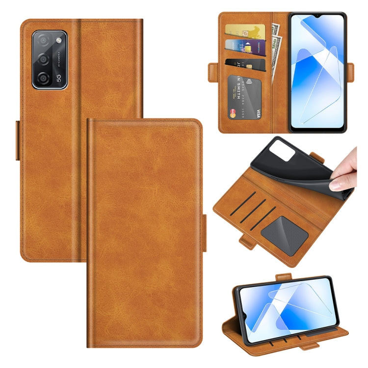 For OPPO A55 5G Dual-side Magnetic Buckle Horizontal Flip Leather Case with Holder &amp; Card Slots &amp; Wallet, For OPPO A55 5G