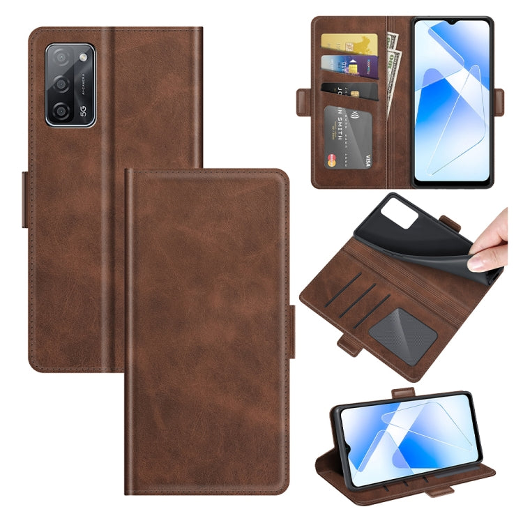For OPPO A55 5G Dual-side Magnetic Buckle Horizontal Flip Leather Case with Holder &amp; Card Slots &amp; Wallet, For OPPO A55 5G