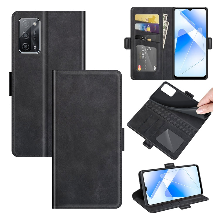 For OPPO A55 5G Dual-side Magnetic Buckle Horizontal Flip Leather Case with Holder & Card Slots & Wallet, For OPPO A55 5G