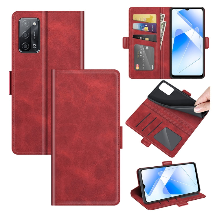 For OPPO A55 5G Dual-side Magnetic Buckle Horizontal Flip Leather Case with Holder &amp; Card Slots &amp; Wallet, For OPPO A55 5G