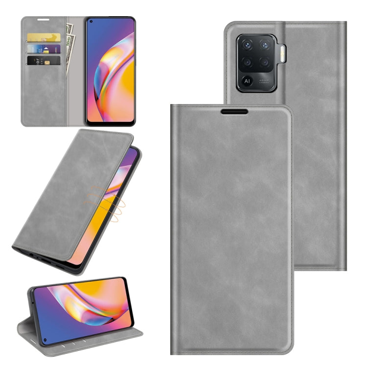 For OPPO A94 4G / F19 Pro / Reno5 Lite Retro-skin Business Magnetic Suction Leather Case with Holder & Card Slots & Wallet, For OPPO A94 4G