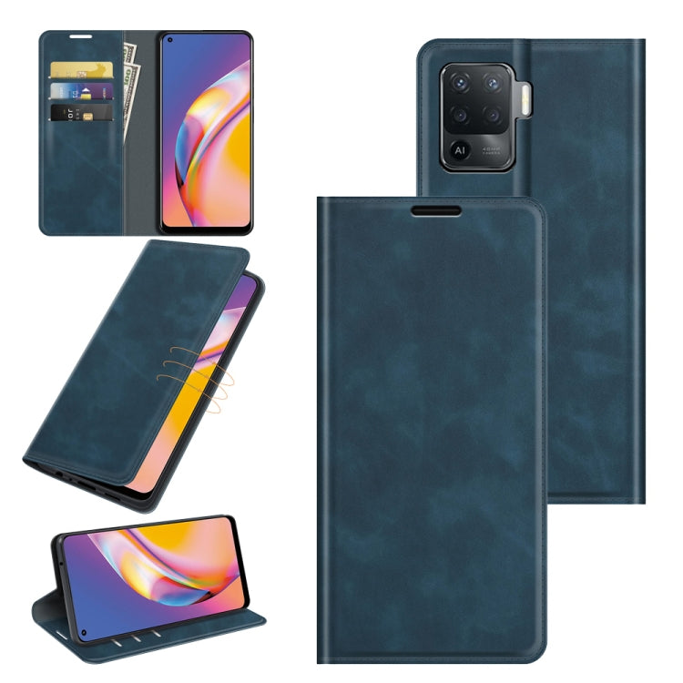 For OPPO A94 4G / F19 Pro / Reno5 Lite Retro-skin Business Magnetic Suction Leather Case with Holder & Card Slots & Wallet, For OPPO A94 4G