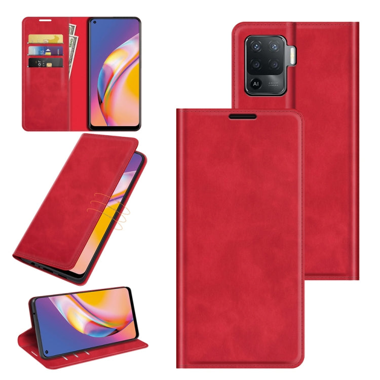 For OPPO A94 4G / F19 Pro / Reno5 Lite Retro-skin Business Magnetic Suction Leather Case with Holder & Card Slots & Wallet, For OPPO A94 4G